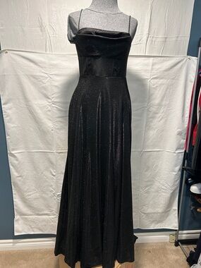 Windsor Black Sparkle Maxi Dress with Spaghetti Straps.    Worn only once!